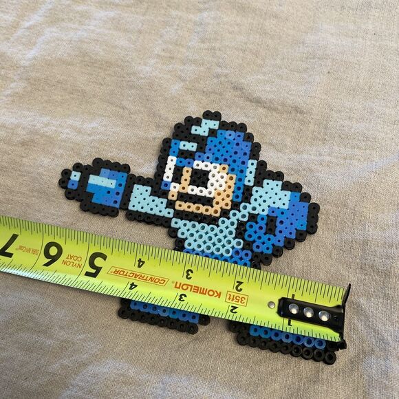 Mega Man Pixel Art Perler Beads NES 6”x 4.5” Blue Retro Art Blaster Sprite - Picture 12 of 12